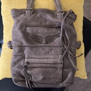 Zadig & Voltaire Taupe Leather Satchel Bag